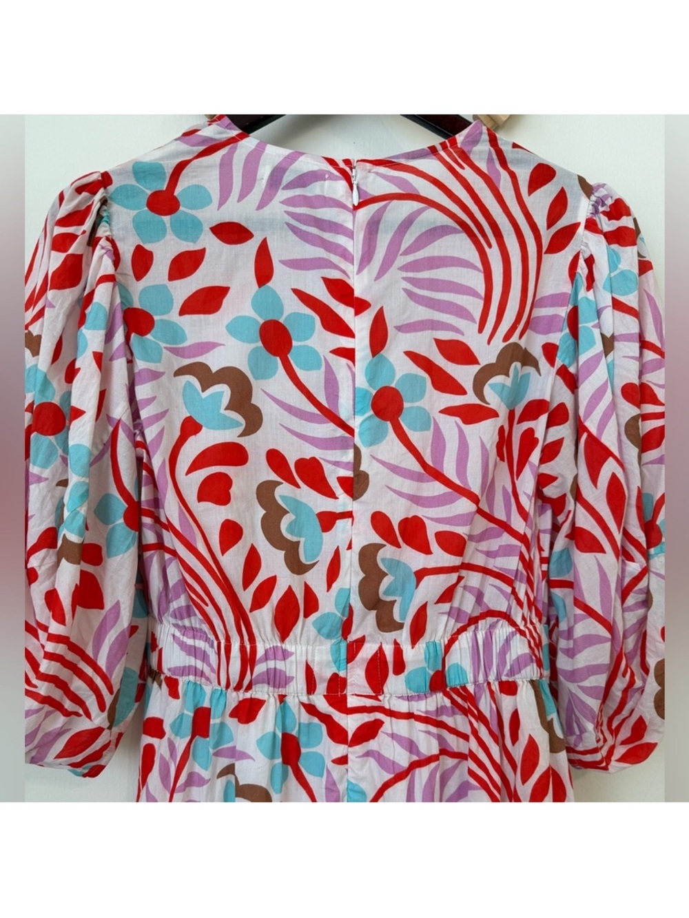 RHODE Pia Mini Dress Lago Vine Pink Red Floral 4 NWOT - Picture 15 of 16